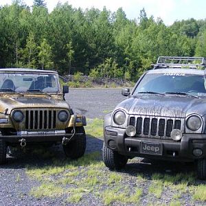 My KJ and my husbands TJ after a day on the trails