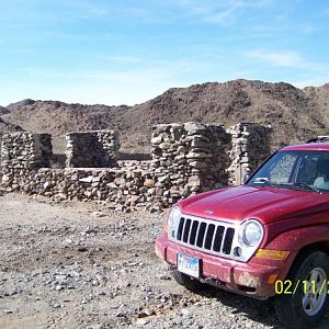 An old house in a canyon north of the Imperial Sand Dune recreation area, in California