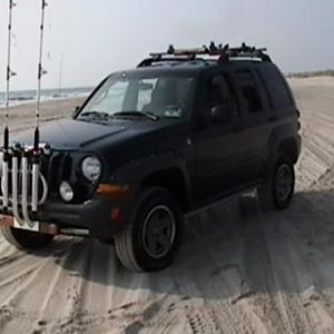 Driving on the beach in Corolla , NC.  (OBX)