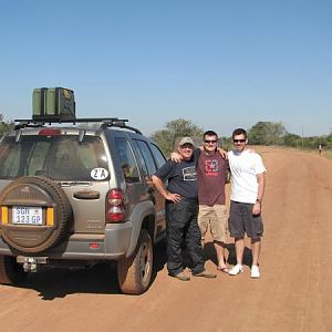 With friends on our way to Ponta de Quro, Mozambique.