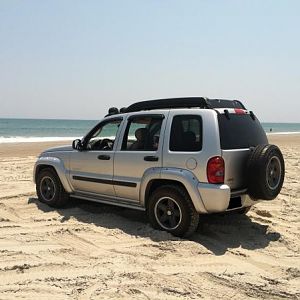 The Jeep staring at the Atlantic Ocean