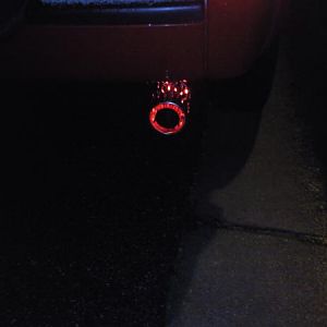 old exhaust tip w/ red leds