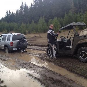 the moment you underestimate the depth of the puddle vs the height of the middle rut and you know your stock.... lift get here two weeks sooner !