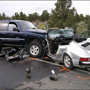 An Oregon man crossed over the center-line and collided head-on with a '77 Porsche