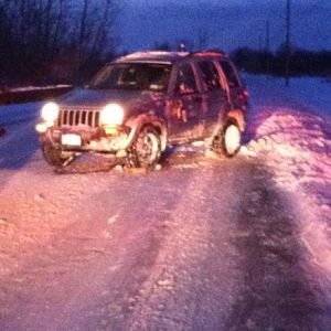 my Jeep after being extracted from the ditch