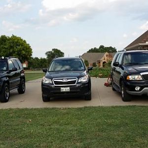 2004 Jeep Liberty Renegade, 2014 Subaru Forester, 2000 Lincoln Navigator... 4runner and Bmw not pictured