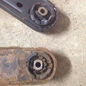 rear upper control arm bushings (or lack there of) old vs new