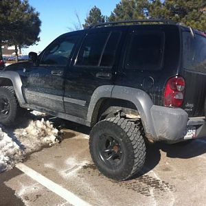 Parked on a snow mound. Because I can.