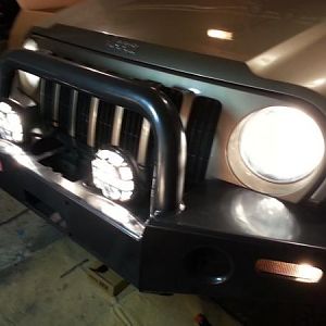 After bumper installation KC fog lights, driving and signal lights test.