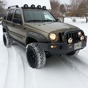 Testing the new tires on the snow.