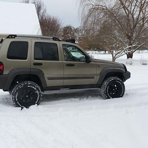 Testing the new tires on the snow.