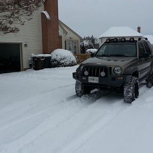 Testing the new tires on the snow.
