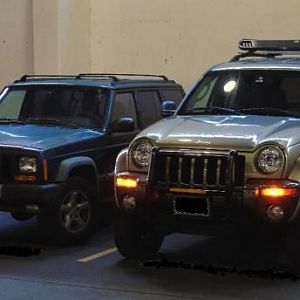 Jeep Stock Cherokee and lifted Liberty