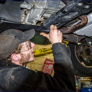 Skid Row transfer case skid plate installation