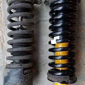 old and new front coilovers