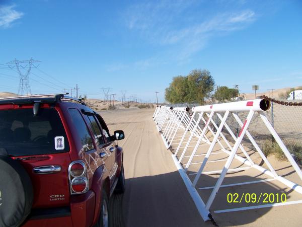 Along the border, barricade to stop 4 wheel drives from making it up to the interstate.