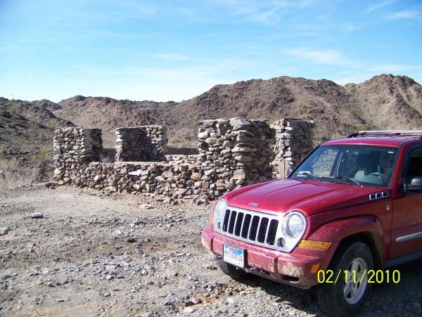 An old house in a canyon north of the Imperial Sand Dune recreation area, in California