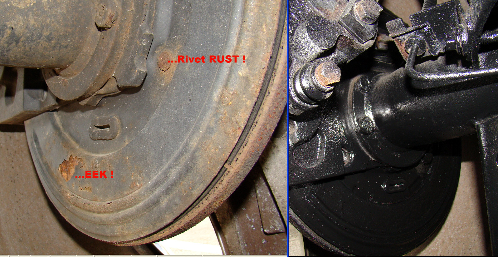 Braking Plate Rivet Rust