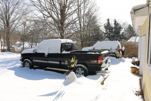 Driveway snow Feb 2015 with my 99 Silverado.