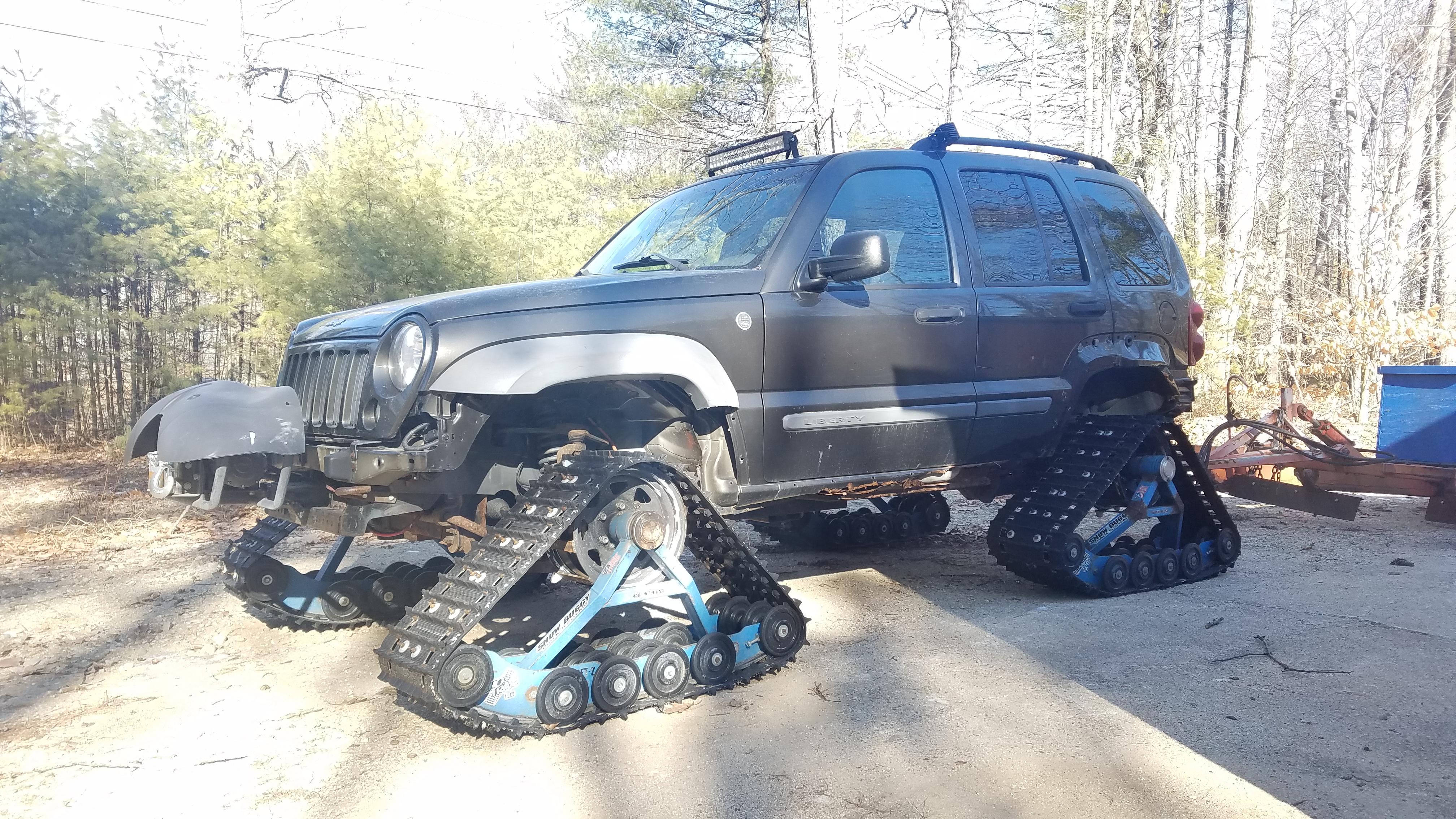 Jeep Liberty on Snow Buggy tracks