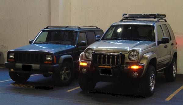 Jeep Stock Cherokee and lifted Liberty