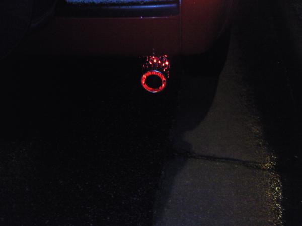 old exhaust tip w/ red leds