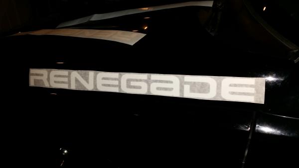 Putting the renegade stickers on