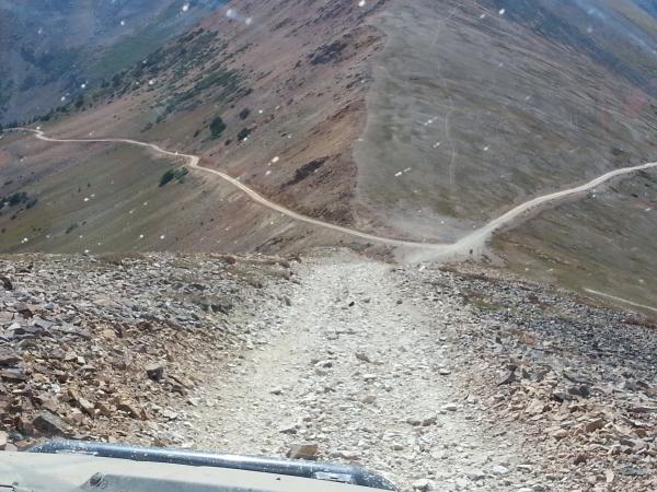 Red Cone Pass 9.1.14. This was going down the very steep hill at the very top