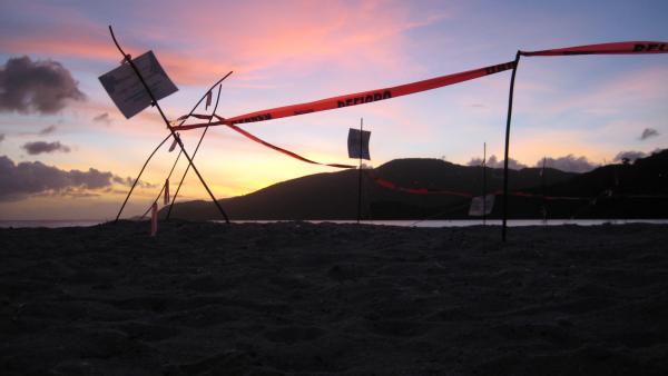 Sunset on the west end while monitoring a sea turtle nest