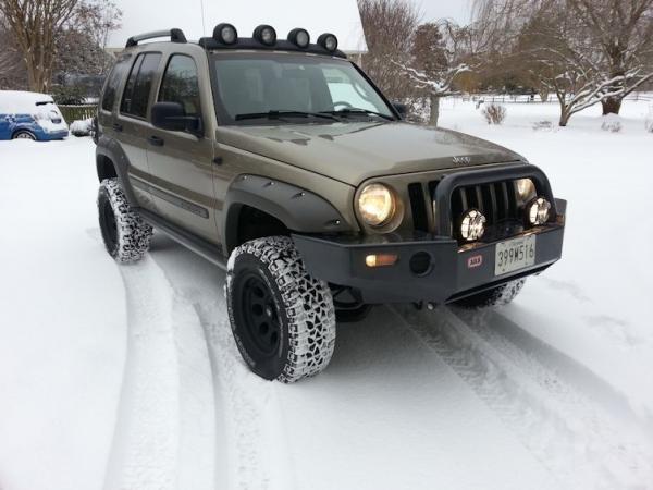 Testing the new tires on the snow.