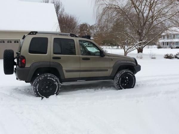 Testing the new tires on the snow.