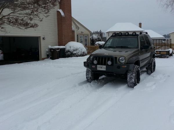 Testing the new tires on the snow.