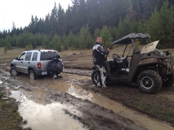 the moment you underestimate the depth of the puddle vs the height of the middle rut and you know your stock.... lift get here two weeks sooner !