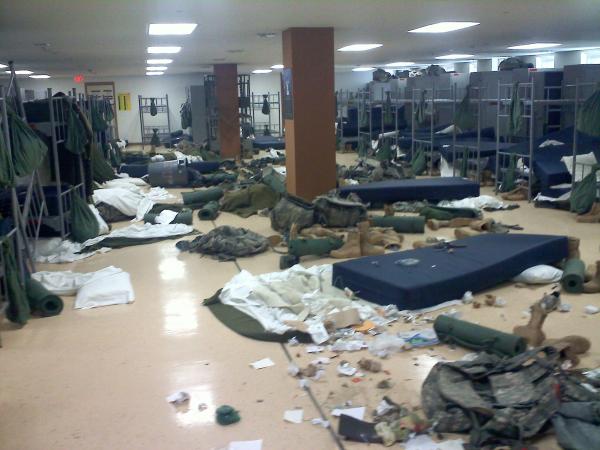 Tornado hit the barracks.