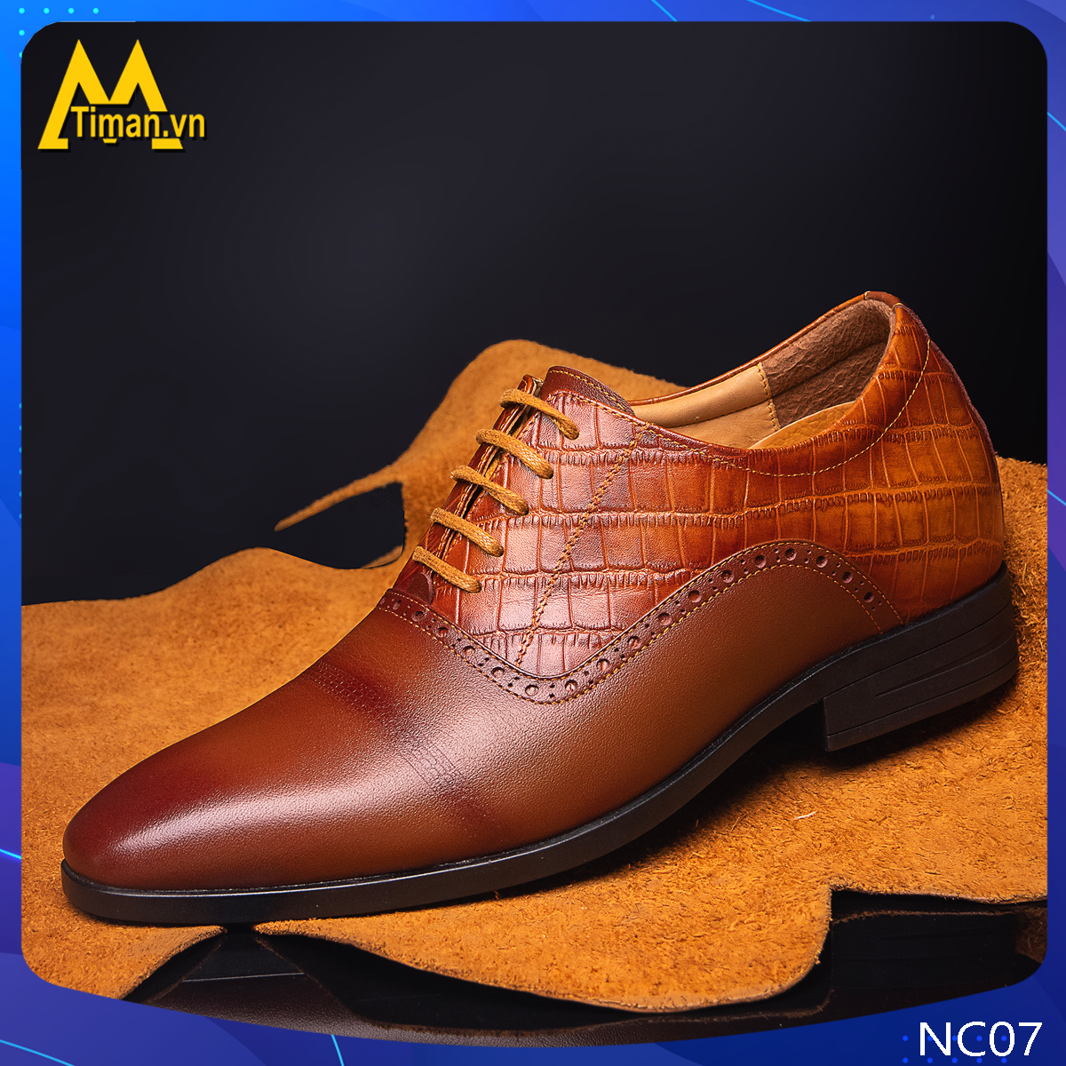 Giày tây nam tăng chiều cao NC07
